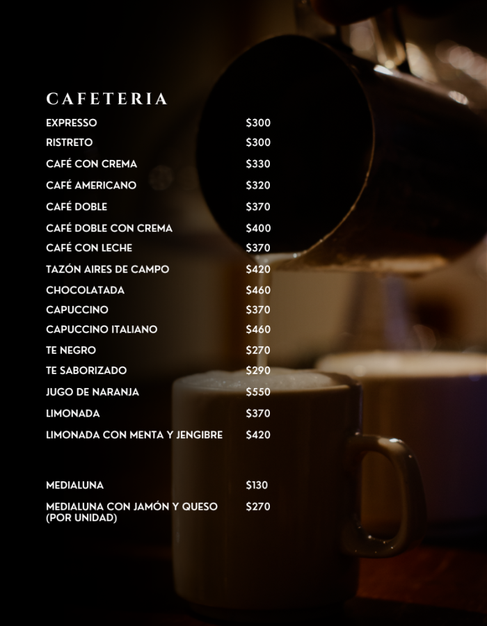 Menú Cafetería octubre