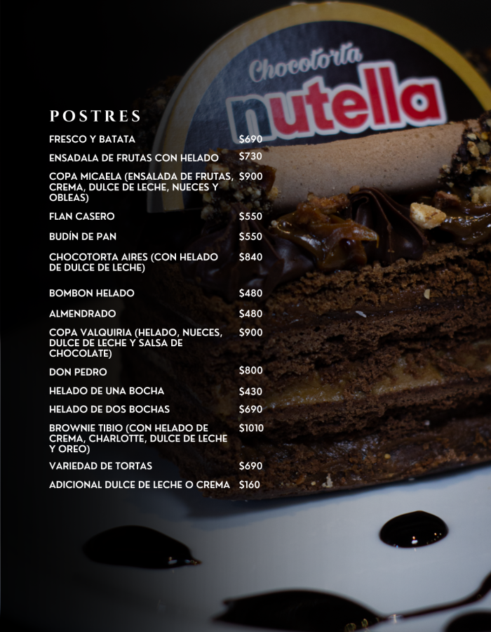 Menú Postres octubre